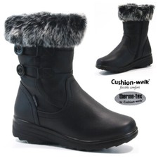 LADIES WINTER WARM WALKING SNOW BOOTS RAIN THERMAL COMFORT MID CALF ANKLE SIZE