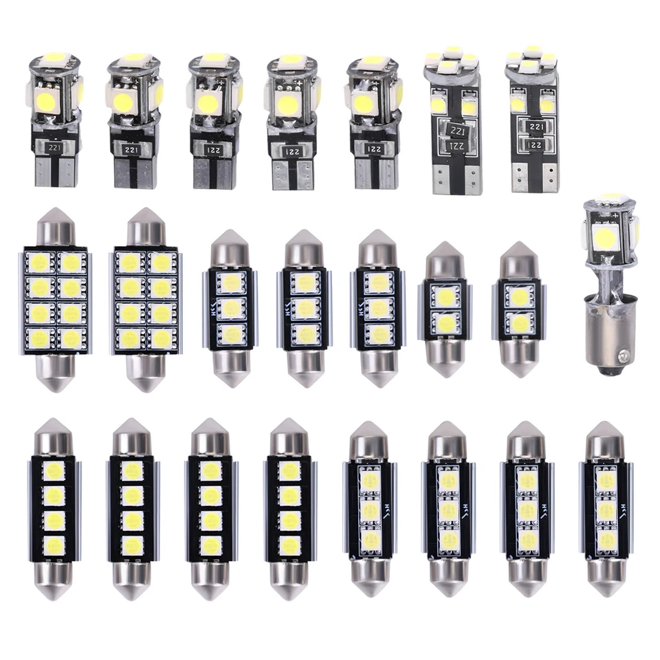 23x Canbus LED Car Interior Inside Light Dome Trunk Map License Plate Lamp Bulb Foto 2 de 4