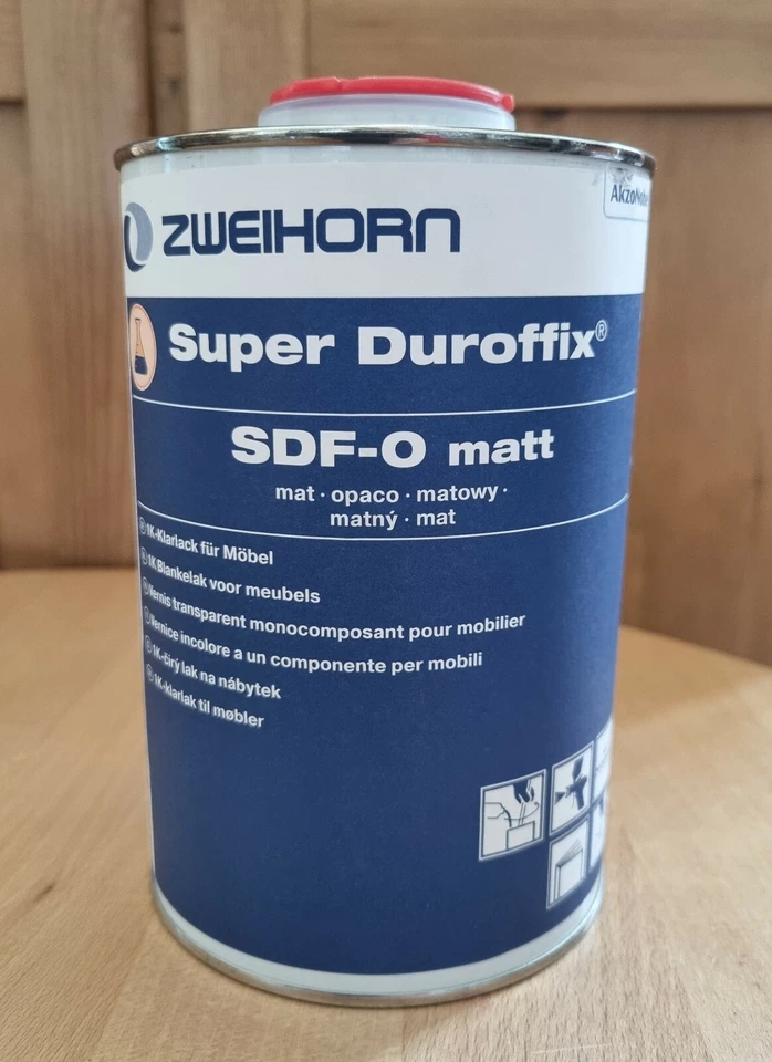 Super Duroffix SDF-0 von Zweihorn Möbellack Nitrolack Hochglanzlack - 1 Liter