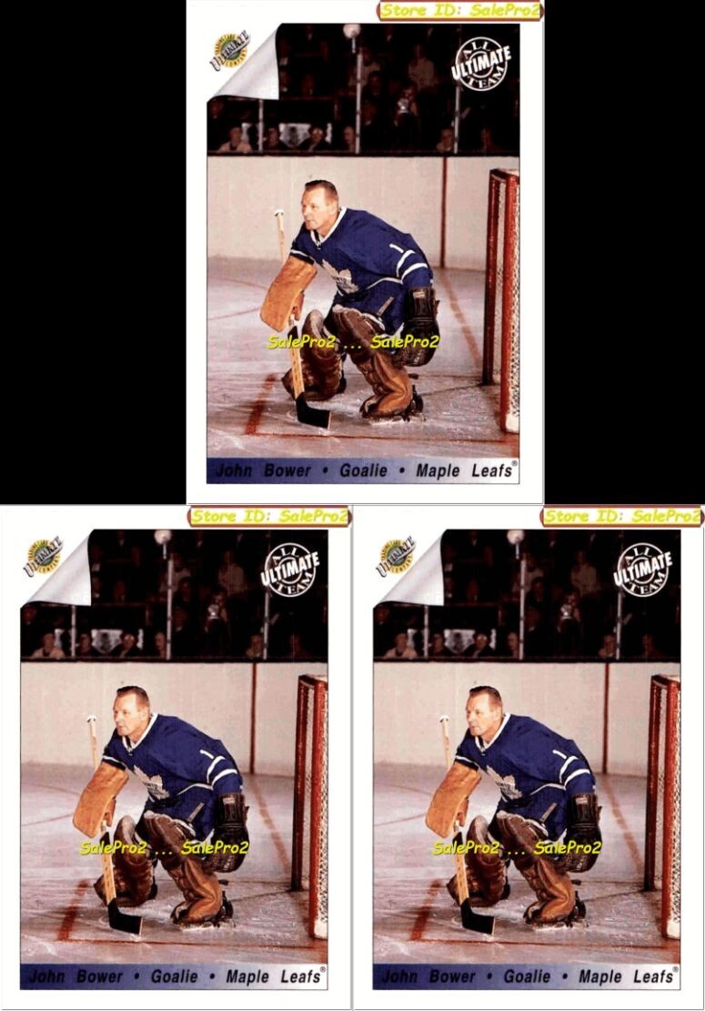 3x ULTIMATE 1991 JOHN BOWER NHL TORONTO MAPLE LEAFS ORIGINAL 6 SUPERSTAR #80 LOT