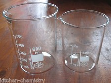 400ml & 600ml Glass Beaker Set SIMAX Borosilicate Pyrex Type marked 300ml 500m