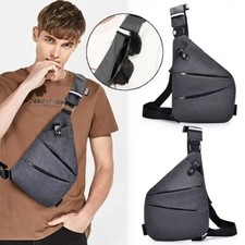 Mens Waterproof Personal Shoulder Anti Theft Pocket Bag Travel Casual Chest Pack