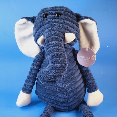 Cuddle Buddies Elephant Plush 15'' Soft Navy Blue Cruelty Free Company