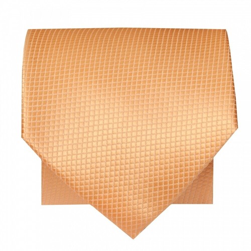 TIES R US Peach Diamond Classic Men's Tie and Pocket Square Set - Picture 2 of 4