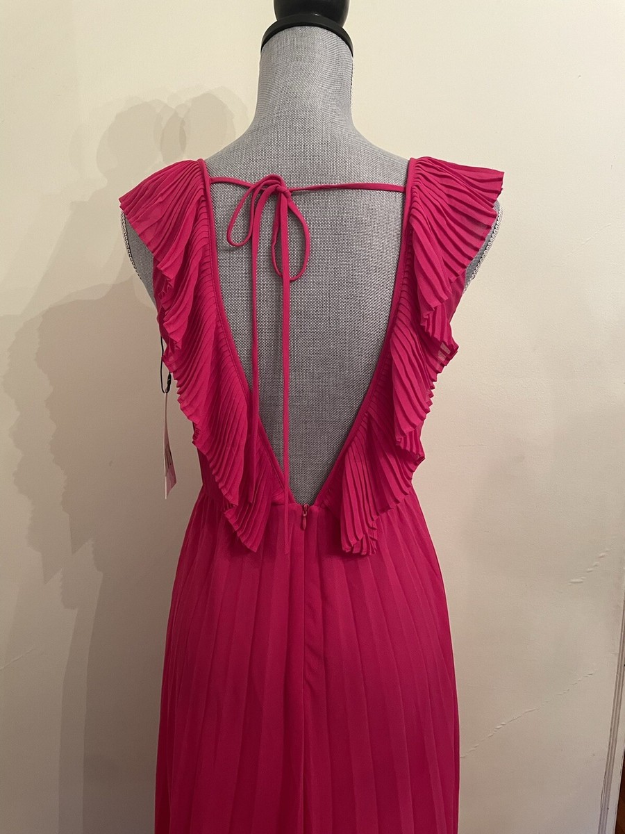 open lace back dress Zara pink bias-cut satin slip dress – The Frockery main image 0