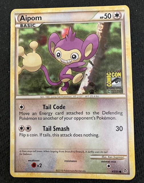 Pokemon Aipom SDCC San Diego Comic Con Stamped 43/95 Promo card 2010 