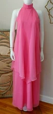 House of Bianchi 60s 70s Vintage MOD Maxi Girly Party Barbie Cape dress XS