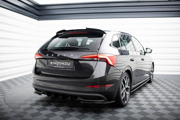 Spoiler CAP FüR Skoda Scala Schwarz Hochglanz Heckspoiler Dachspoiler-image