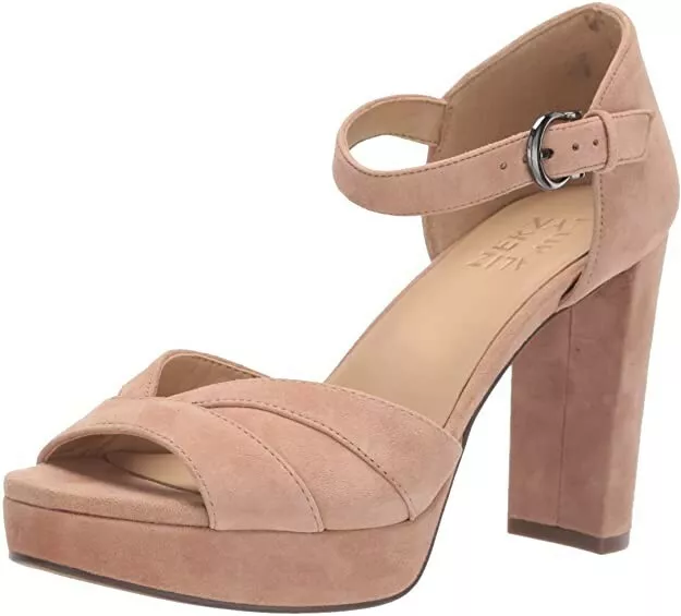 Naturalizer Malina 8M Platform Ginger Suede Heels Womens Ankle