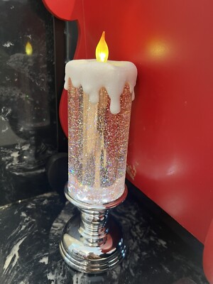 Brand New- 13  Stunning Rose Gold  Glitter Pedestal Candle