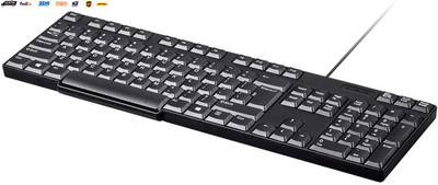 Essential USB Keyboard - Black, Comfortable Key Action, Ideal Key Layout, Simple