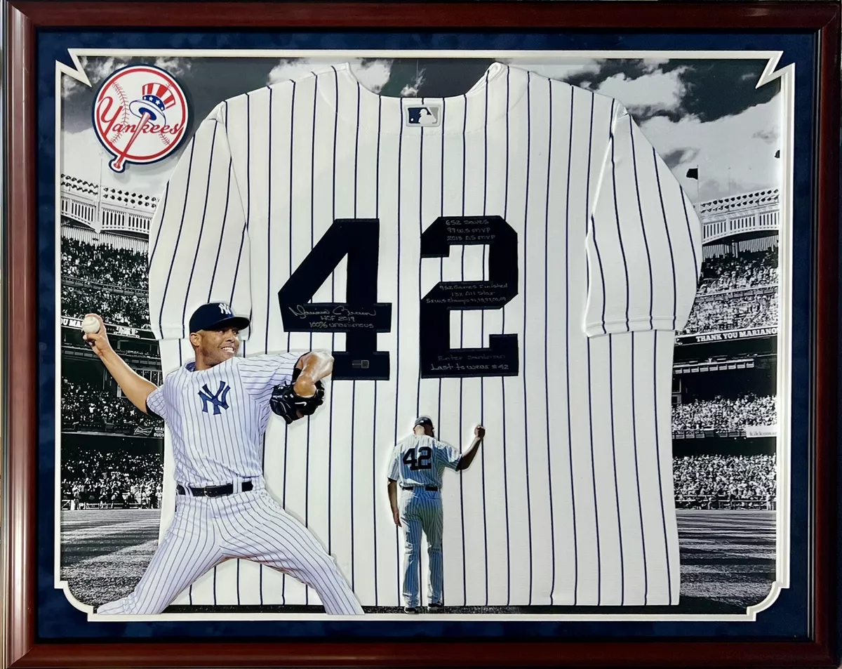Mariano Rivera Signed Hof 2019 10 Stat Auto Yankees Jersey 3D Framed  Steiner COA