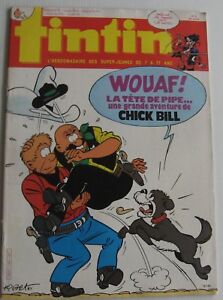 Journal Tintin No #488 Chick Bill La Tête By Pipe Cover Tibet Cubitus 1985