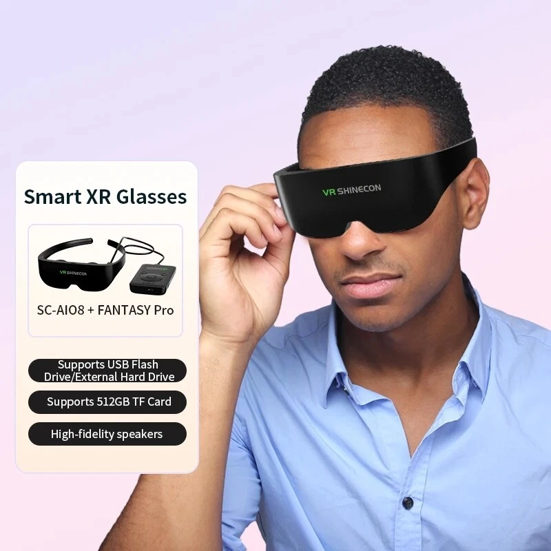 VR Shinecon SC AI08 Pro AR Smart Glasses XR 3D VR All In One 3D
