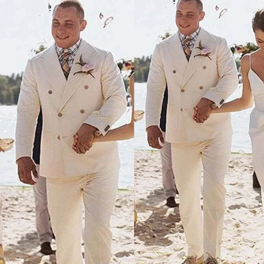 Beach wedding groom attire linen outlet