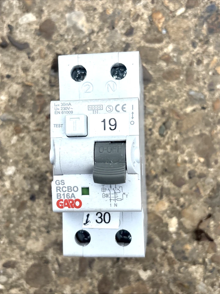 16 Amp RCBO GS B16a 2P ELECTRIC RESIDUAL CURRENT CIRCUIT BREAKER E2163230 - Image 4 of 4