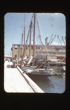 ORIGINAL 1949 Slide 35mm Photo Slide Old San Juan Puerto Rico Docks Scene C51