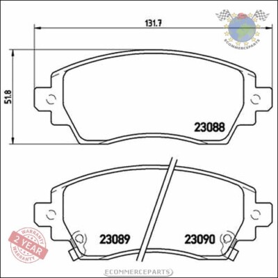 Kit Bremsbeläge Brembo Vorderachse für TOYOTA COROLLA D
