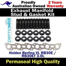 Permaseal Exhaust Manifold Installation Studs&Gasket For Holden Berlina VL 3.0L