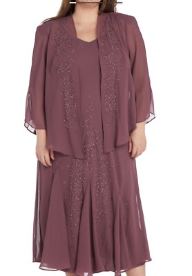 R &M Richards beaded 2-pc v neck dress, size 16W, dark rose, new with tags | eBay R &M Richards beaded 2-pc v neck dress, size 16W, dark rose, new with tags | eBay