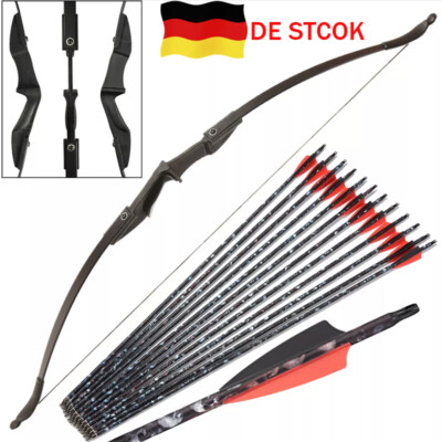 57Zoll Takedown Recurvebogen RH/LH Jagd Ziel Pfeile 20-40lbs Bogenschießen Bogen