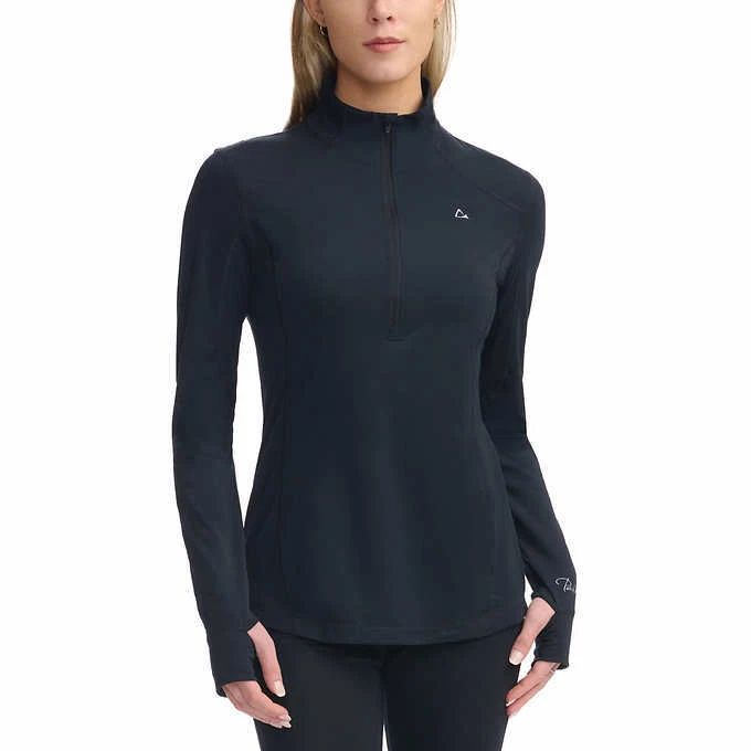 Paradox Women's Everyday Merino Blend Zip Neck Base Layer Black