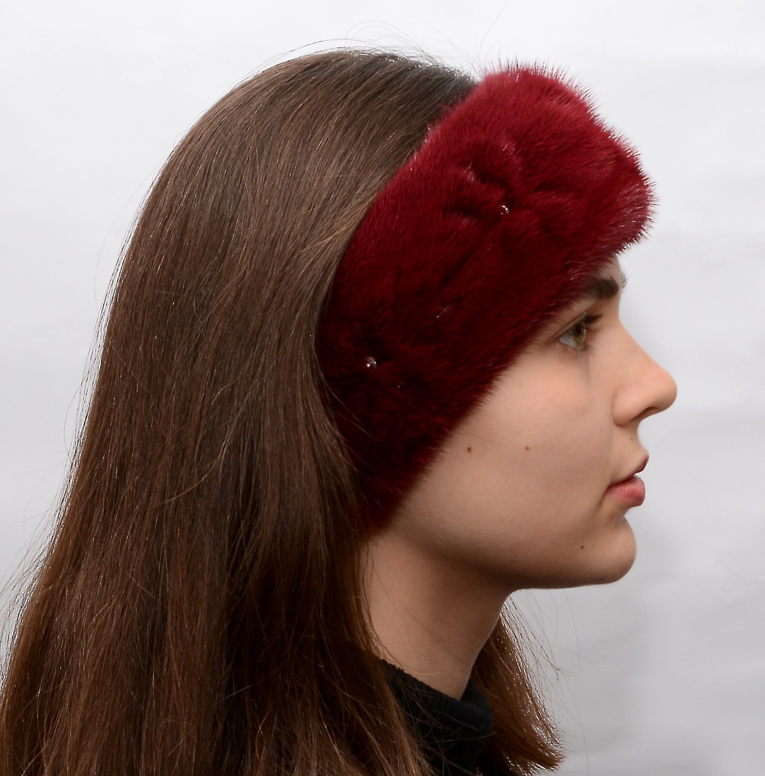 Mink Fur Headband Women's Winter Real Fur Mink Handmade Headband Many Colors image 5
