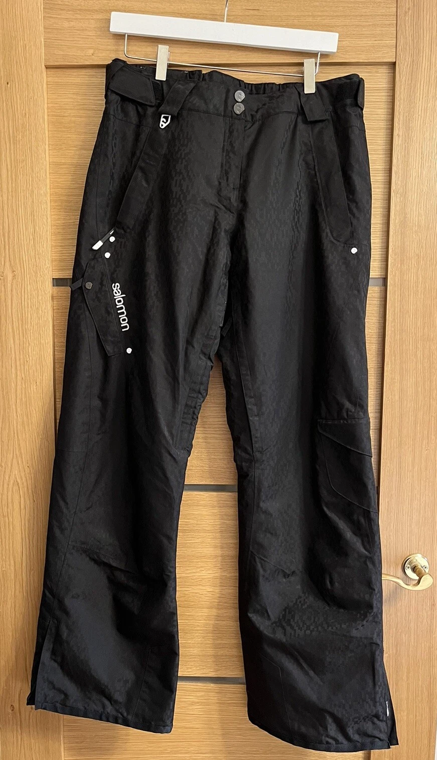 Salomon women's skiing CLIMA PRO snow pants black pockets dz Large