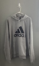 Adidas Medium Grey Heather Badge of Sport French Terry Hoodie Size XXL