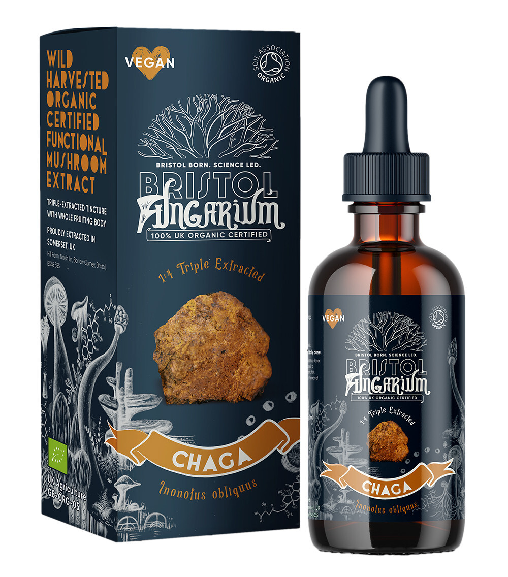 Organic Chaga Mushroom Tincture | Triple Extracted | UK Grown | Immune Support
