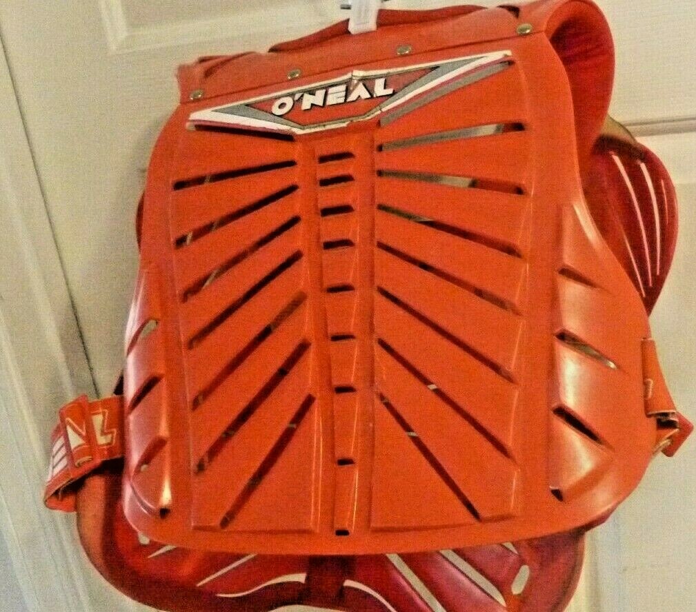 O'NEAL | Brustprotektor | Motocross Enduro | Aus Kunststoff-Spritzguss, Verstellbare Hüftgurte PXR Stone Shield Brustpanzer | Erwachsene | Schwarz Orange | One Size