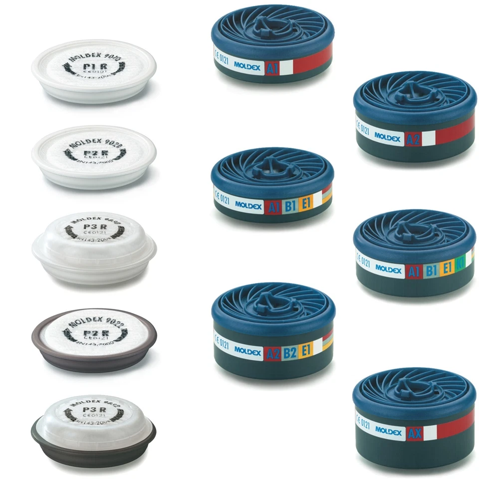 Moldex Serie 9000 Gasfilter A1 A2 ABE1 ABEK1 A2B2E1 AX Partikelfilter P1 P2 P3