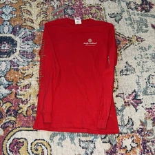 Simply Southern Women's Red "True Love Was Born in a Stable" Shirt -Size S LongS