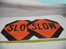 QTY=2: 18" Slow/Stop Reversable Signs Aluminum