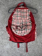 Burton Red Houndstooth Backpack Padded Straps School Bag Laptop Snowboard