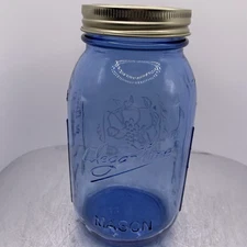 Blue Eleganttime Mason Jar