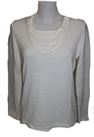 Damen Strickpullover Pullover Wollweiss Weiss Feinstrick Capuccino Gr. 38 Neu