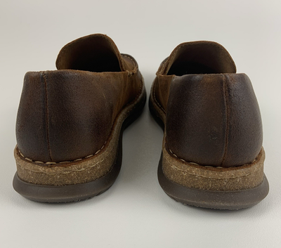 BORN Baylor Brown Distressed Suede Comfort Slip On Loafers  display picture 3