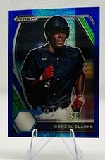 Panini Prizm Draft Picks Denzel Clarke Blue Carolina Blue Hyper Rookie #PDP127