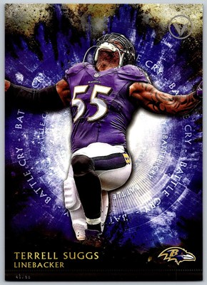 2015 Topps Battle Cry Terrell Suggs Ravens #'d /99 5x7 Jumbo NFL Card