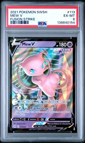 2021 POKEMON SWORD & SHIELD FUSION STRIKE #113 MEW V PSA 6