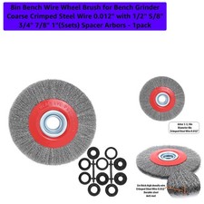8in Bench Wire Wheel Brush for Bench Grinder Coarse Crimped Steel Wire 0.012"...