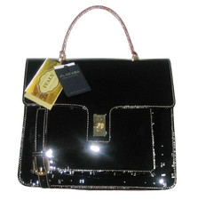 ARCADIA Patent Leather MARILENA Medium Satche...