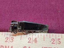 Vtg Sterling Silver Semi 18 Wheeler Truck Tie Bar Clip Long Haul  Neck Tie
