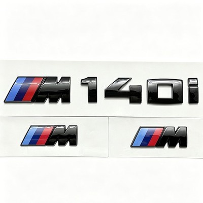 Gloss Black Side Fender M Performance Badge For BMW F20 F21 M140i Emblem M Power