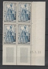 timbre France bloc de 4 coin daté   Célimène     1953  num 956   **