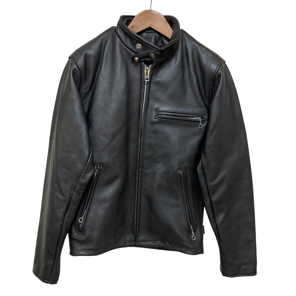 Schott 641 Leather Single Rider Jacket with Boa Liner Size 34