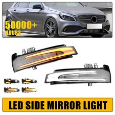 White Amber LED Mirror Side Marker Lights For Mercedes Benz W204 W212 X204 W221