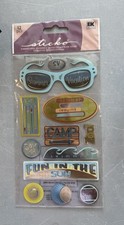 EK Success Sticko Summer Vacation Dimensional Scrapbook Stickers 12 Pc NIP