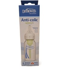 Dr. Brown's Natural Flow Anti-Colic Options+ 0m+ Narrow Baby Bottle, 4oz, 1 Pack